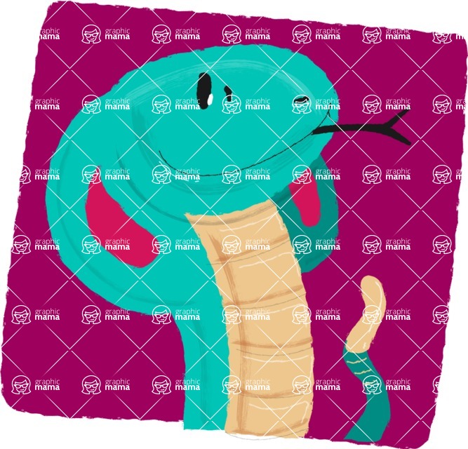 Cartoon Animal PNG Clipart - Snake Watercolor Avatar